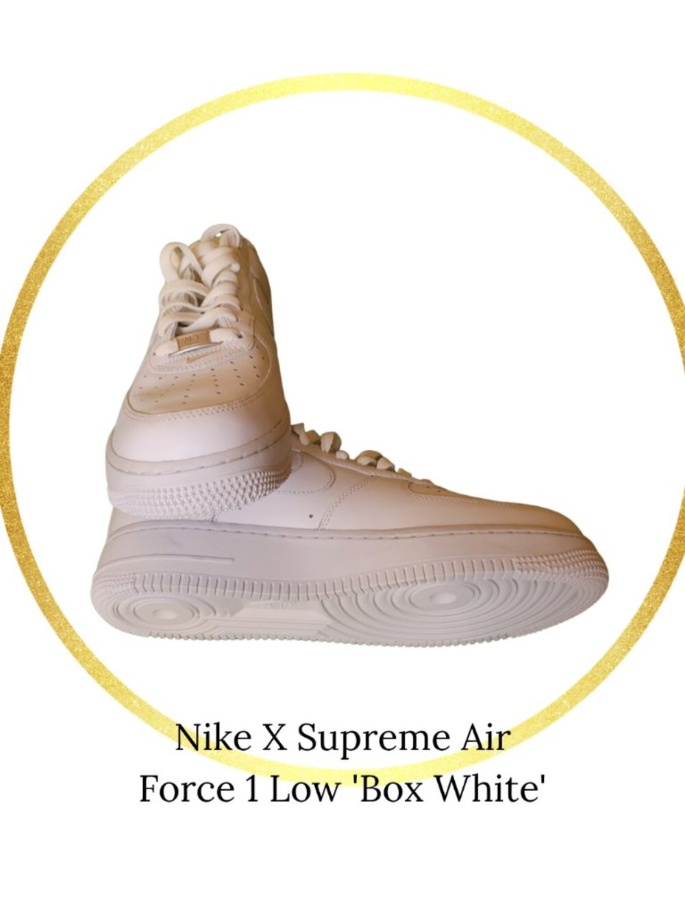 Mens Nike X Supreme Air Force 1 Low 'Box Logo - White' Size 8.5 NWOT
